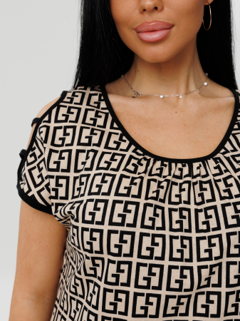 Женское платье Пл-82(К) / Коричневый (узоры)