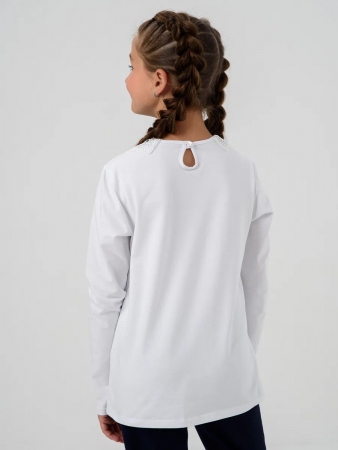 Детская блузка "Злата" длинный рукав / Белый
