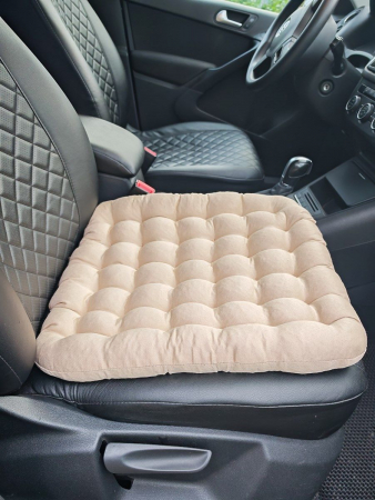 Подушка автомобильная на сиденье "АВТО-БИО" 50x45 / бежевая