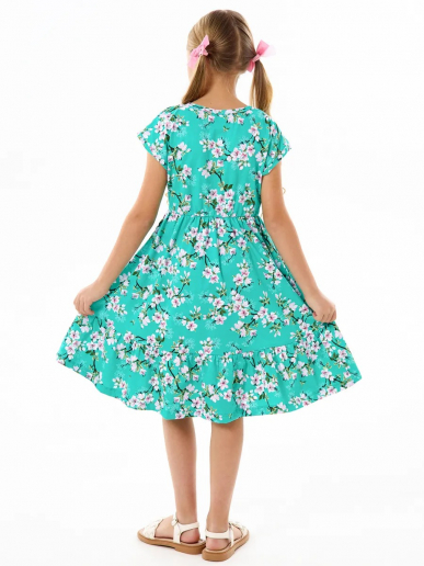 Детское платье "Ласточка" / Цветущий сад на ментоле