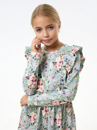 Детское платье "Красотка" / Цветы на ментоле