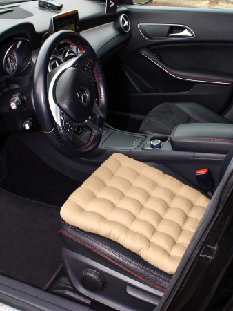 Подушка в автомобиль с гречневой лузгой арт. APG25 / Бежевый