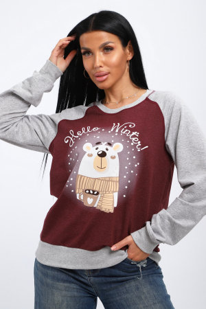 Женский лонгслив Гамми / Бордовый