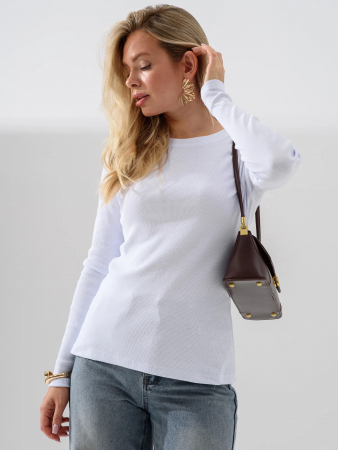 Женский лонгслив "Кашкорсе" 2382-Каш / Белый