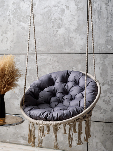Круглая подушка для подвесных качелей (оксфорд) / Графит
