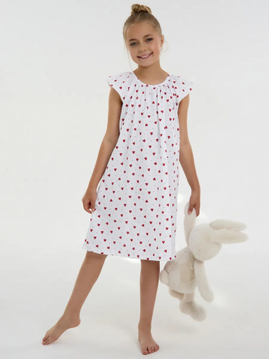 Детская сорочка "Луна" / Красные сердечки