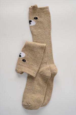 Детские гольфы Мишка и лиса (набор 2 пары) / бежевый, персик