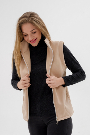 Жилет женский из футера / Латте макси