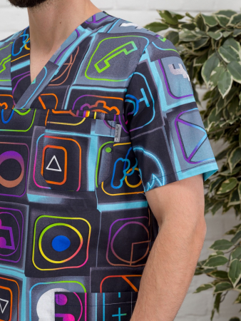 Рубашка медицинская мужская М-286-12357 Поплин