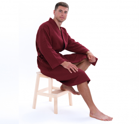 Халат вафельный Relax / бордо
