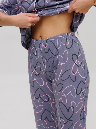 Женский костюм К-132(К) / Серый (сердечки)