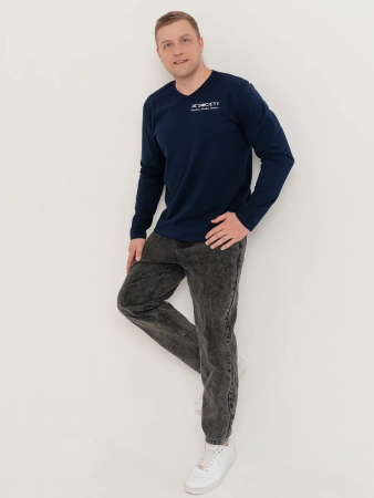 Мужской лонгслив "Оникс" арт.мк1282 / Темно-синий