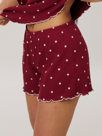 Женская пижама П-96(Л) / Красный (цветы)