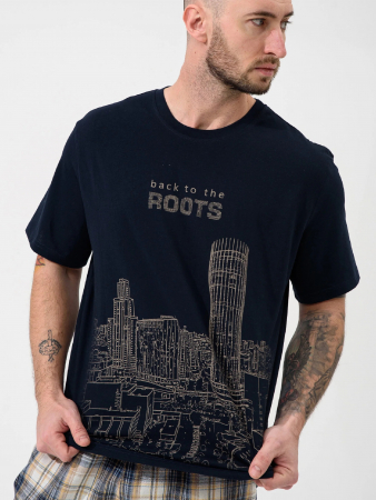 Мужская пижама "Огни ЕКБ" 2431-К/Ф / Синий