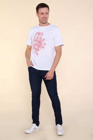 Мужская футболка Тату Дракона-2 2221 / Белый