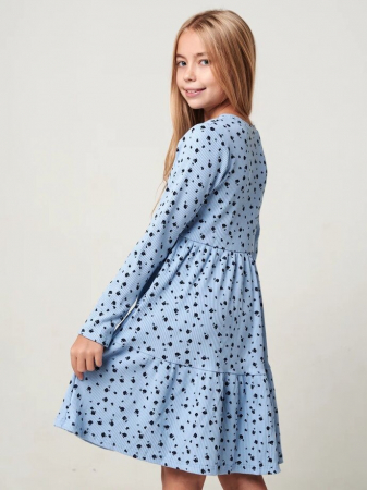 Детское платье "Барби" длинный рукав / Голубой