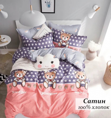 Постельное белье в детскую кроватку сатин / Распродажа