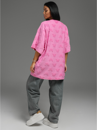 Женская футболка Ирбис / Махра, розовый микки