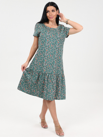 Женское платье М-996 / Цветок зеленый