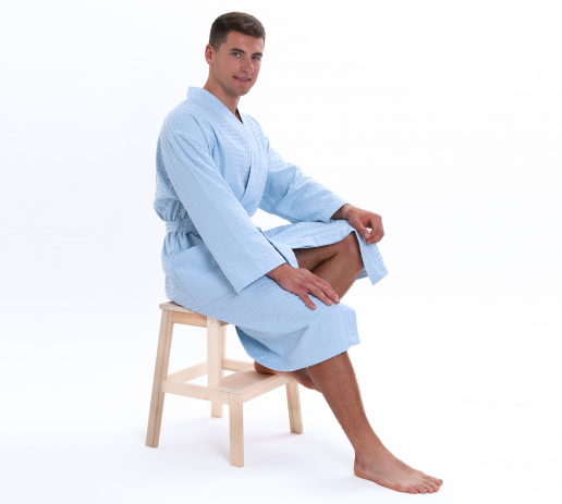 Халат вафельный Relax / нежно-голубой