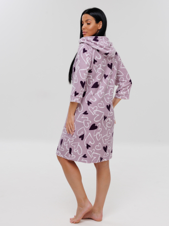 Женский халат Х-77(М) / Розовый (сердечки)