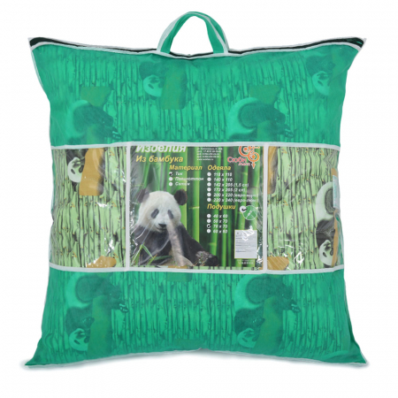 Подушка бамбук тик х/б  двухкамерная на молнии ПБ024