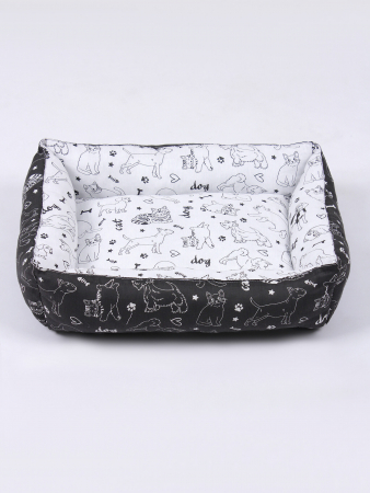 Лежанка для животных мелких пород арт. LDZ / Белый + черный