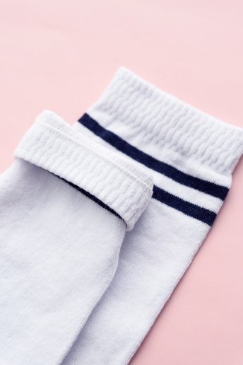 Гольфы женские Школа (набор 2 пары) / белый, темно-синий