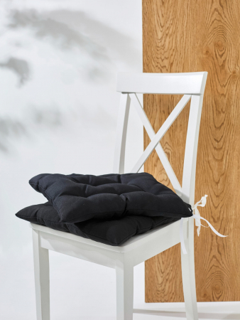Кухонная подушка на стул (габардин) арт.GB40 / Черный