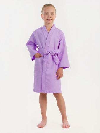 Детский вафельный халат / сиреневый