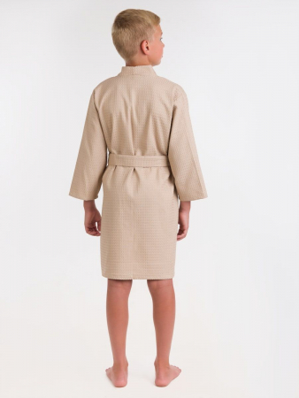 Детский вафельный халат / бежевый