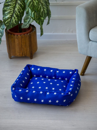 Лежак для кошек и собак / звезды, василек
