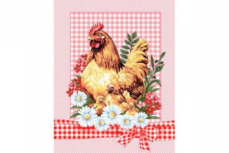 Набор полотенец вафельное полотно 3 шт. / Петушок