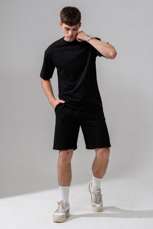 Мужской костюм с шортами 14486 / черный