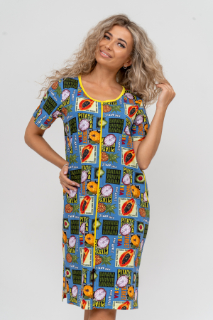 Женский халат 37007 / голубой