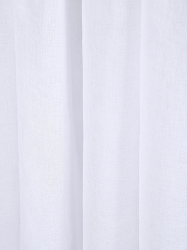 Тюль под лен для кухни арт. TPL / Белый