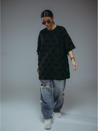 Женская футболка Ирбис / Махра, Микки черный