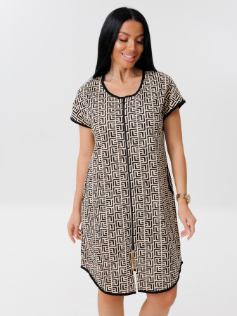 Женский халат Х-154(К) / Бежевый (узоры)