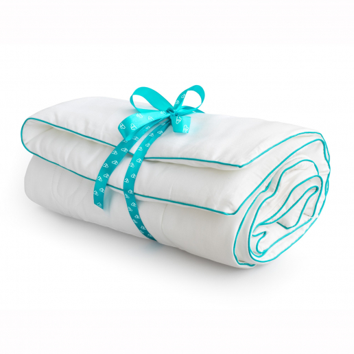 Одеяло детское "Облачко" Лебяжий Пух / Бирюзовый кант