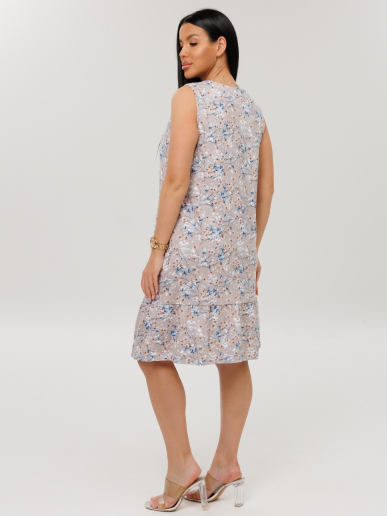 Женский халат Х-164(К) / Бежевый (цветы)