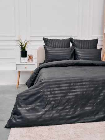 Пододеяльник микрофибра страйп / Серый