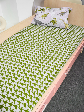 Детское постельное белье поплин с простыней на резинке / Юрский период