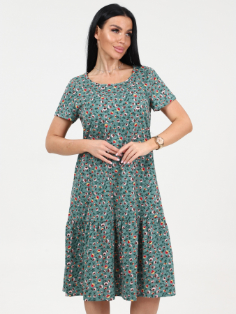 Женское платье М-996 / Цветок зеленый