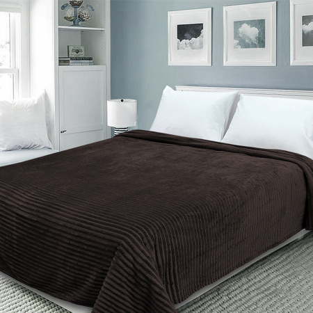 Покрывало  Happy Family велсофт Волна г/к №24 коричневый