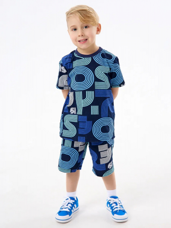 Детская пижама с шортами "Сорванец" / Диско синий