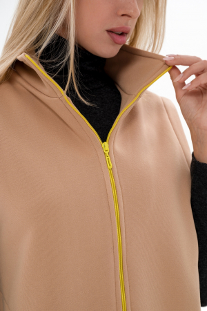 Жилет женский из футера / Капучино макси