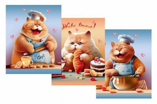 Набор полотенец вафельное полотно 3 шт. / Шеф-повар