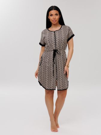 Женский халат Х-140(К) / Бежевый (геометрия)