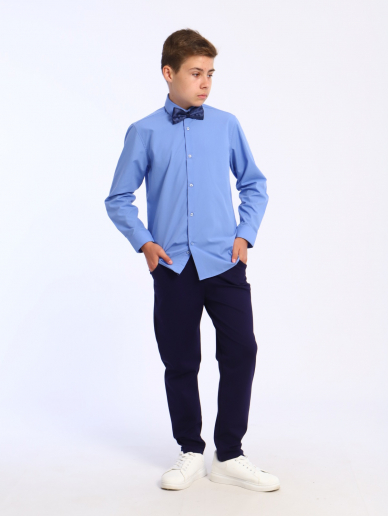 Детская рубашка "Школьник" / Светло-синий