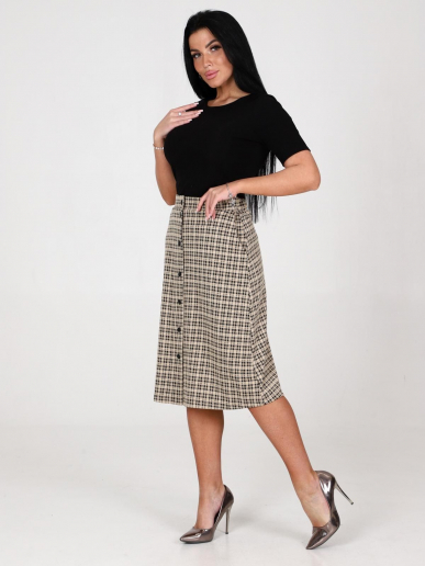 Юбка женская Магда / клетка бежевый